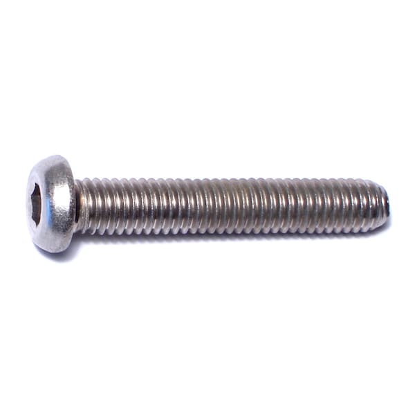 Midwest Fastener M6-1.00 Socket Head Cap Screw, Button, Plain Stainless Steel, 35 mm Length, 5 PK 75576 - main